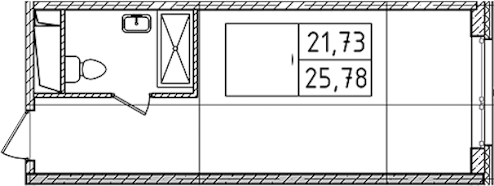 Квартира студия 25.78 м², 14/14 эт., Комплекс апартаментов «Ladozhsky Avenir»